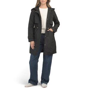 COLE HAAN Black Rain Trench Coat